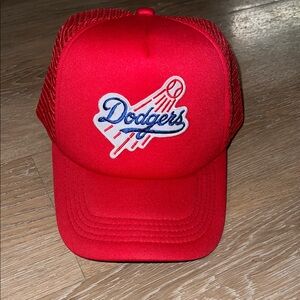 Red Dodgers Trucker Hat
